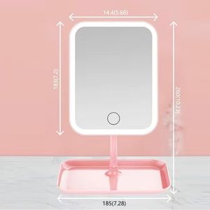 USB LED Desktop Makeup Mirror with Tray
